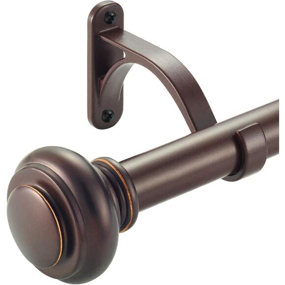 Vimayta Adjustable Curtain Rod 36-72" Matte Brown, 1" Heavy Duty Window Rod - Picture 1 of 6